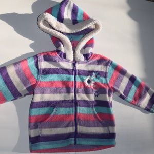 Kidgets Baby Girl Fleece Hooded Jacket Sun Flowers